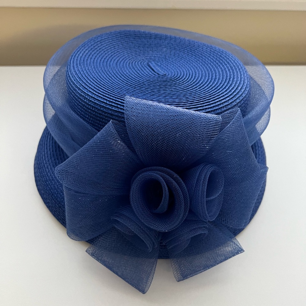 Elegant Blue Hat with Bow